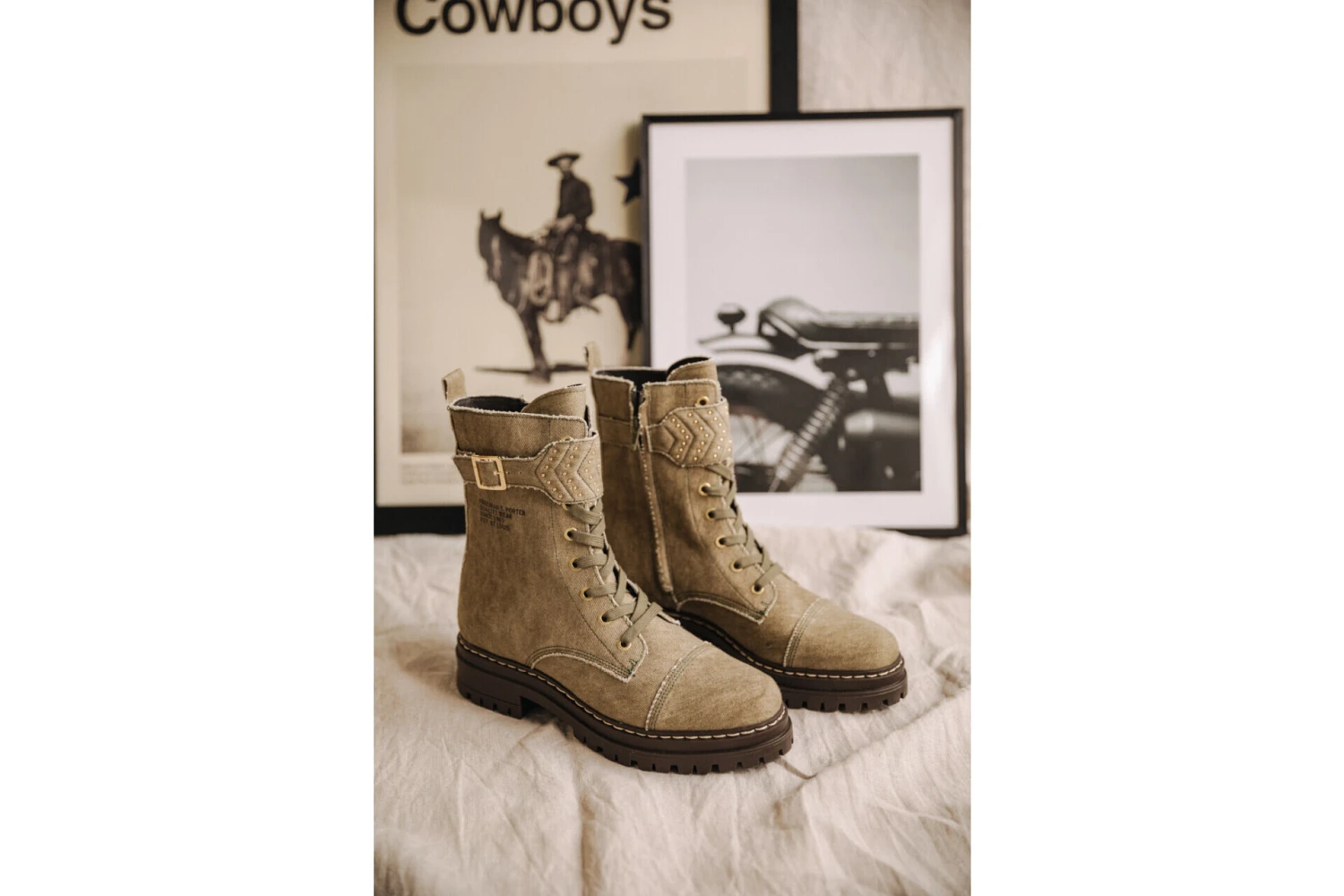 Freeman T. Porter Tanny Canvas Boots Femme, Khaki – Image 8