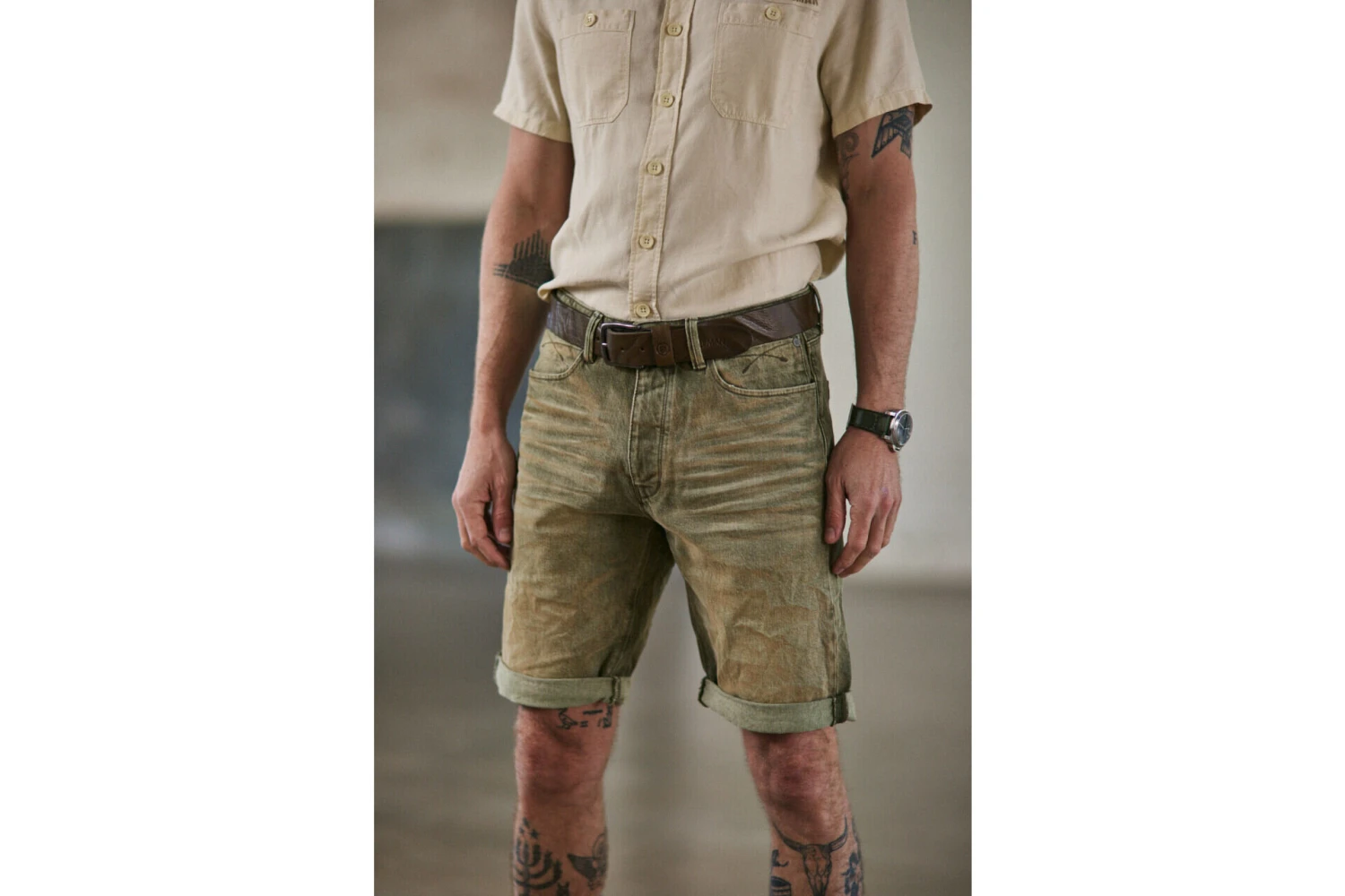 Freeman T. Porter Taquion Short Short Slim Homme, Portorico Khaki – Image 2