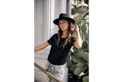 Freeman T. Porter Teddie T-shirt à Clous Femme, Black