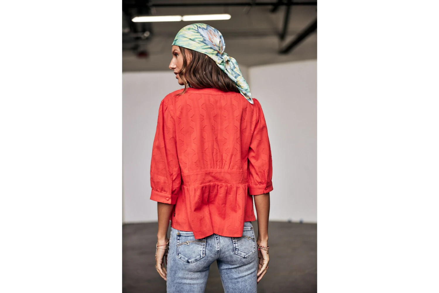 Freeman T. Porter Telinda Plain Color Blouse Ample Décolletée Femme, Fiesta Red – Image 11