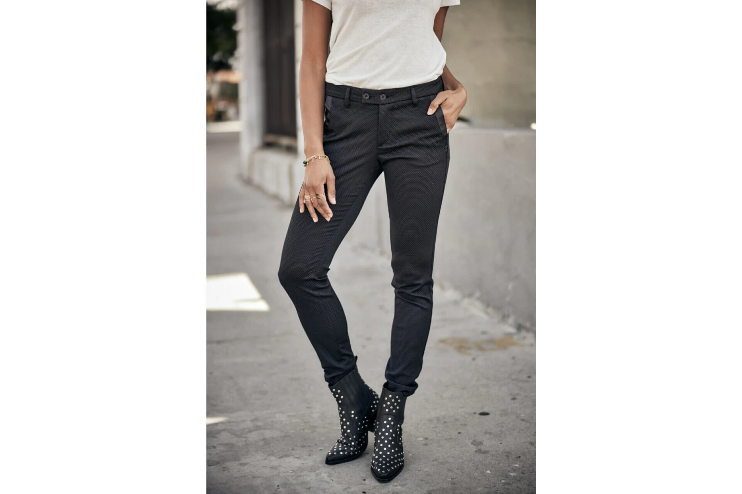 Freeman T. Porter Tessa Cassico Pantalon Super Slim Femme, Black – Image 2