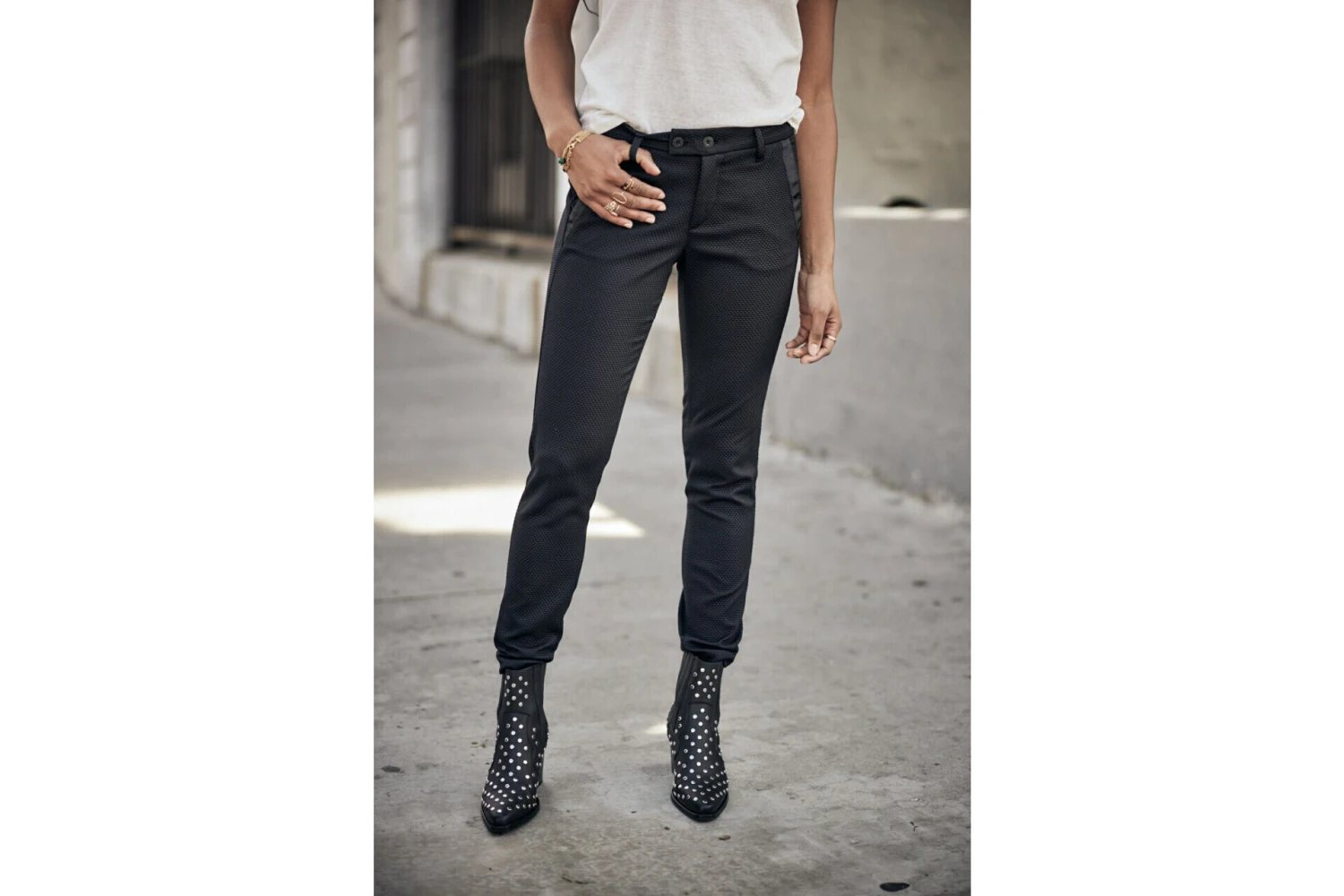 Freeman T. Porter Tessa Cassico Pantalon Super Slim Femme, Black – Image 3