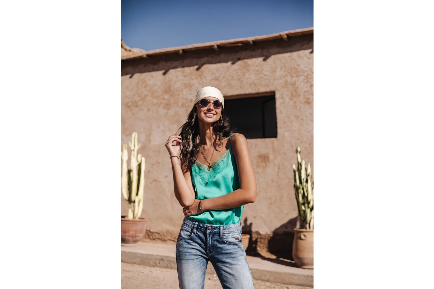 Freeman T. Porter Thylia Lace Fabric Mix Caraco Décolleté Dentelle Femme, Billiard – Image 2