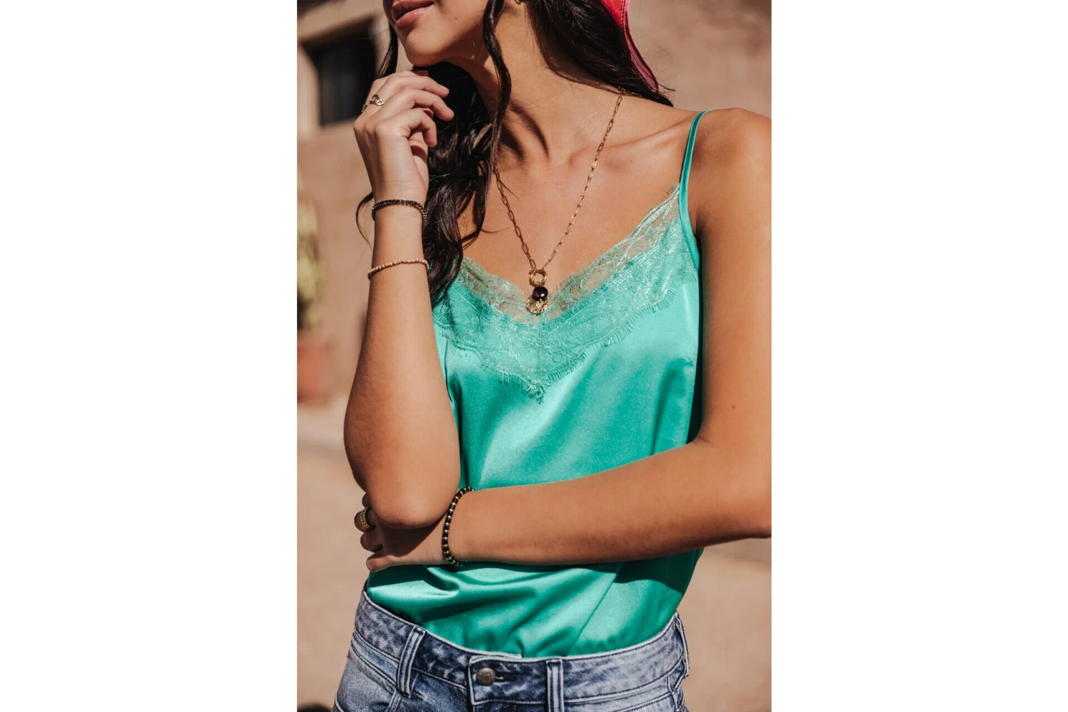 Freeman T. Porter Thylia Lace Fabric Mix Caraco Décolleté Dentelle Femme, Billiard – Image 7