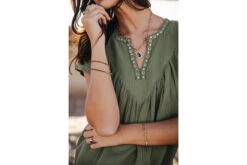 Freeman T. Porter Tillie Plain Color Top Gaze De Coton Femme, Olivine