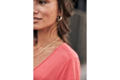 Freeman T. Porter Tobby Fancy T-shirt Col V Femme, Hot Coral