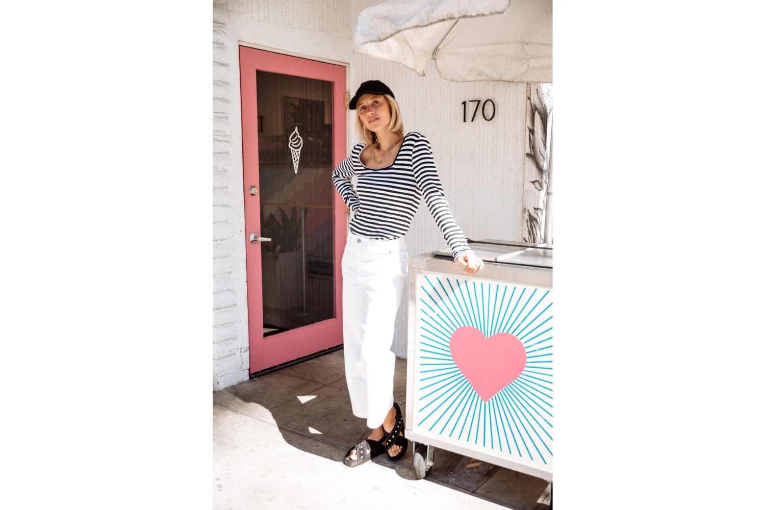 Freeman T. Porter Tolma Stripes T-shirt Col Carré Rayé Femme, White – Image 10