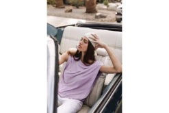 Freeman T. Porter Trenny Linen Débardeur épaulettes Femme, Purple Rose