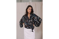 Freeman T. Porter Triane Florescent Top Kimono Imprimé Femme, Black