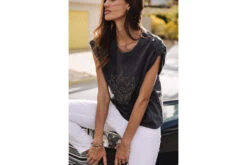 Freeman T. Porter Trisea Icon T-shirt Logo Clous Femme, Medium Grey