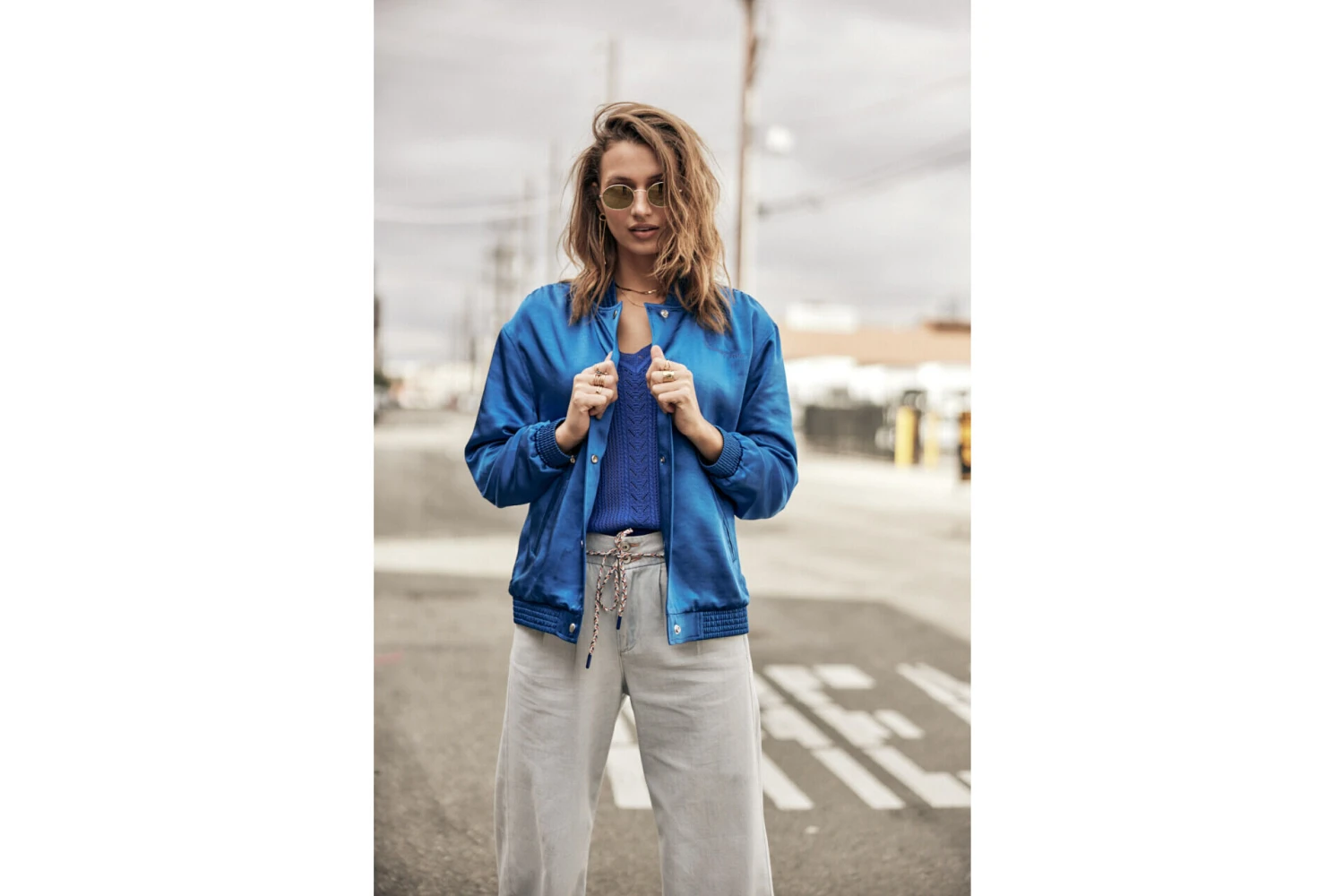 Freeman T. Porter Troopie Snake Bomber Satiné Brodé Femme, Electric Blue – Image 7