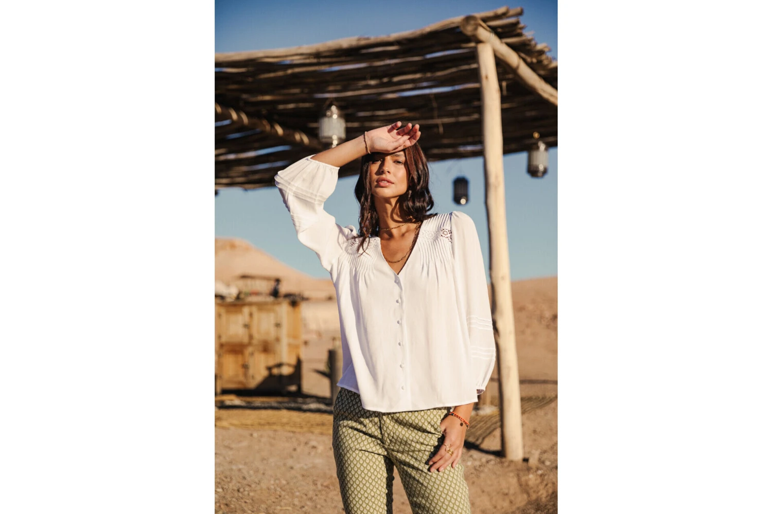 Freeman T. Porter Tya Plain Color Blouse Manches Longues Femme, White – Image 11