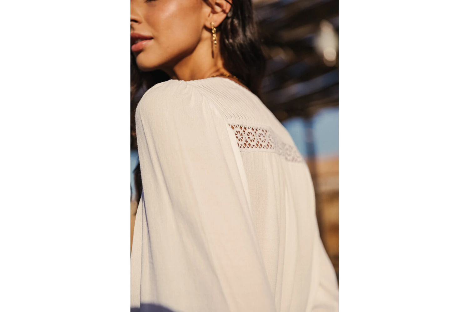 Freeman T. Porter Tya Plain Color Blouse Manches Longues Femme, White – Image 13