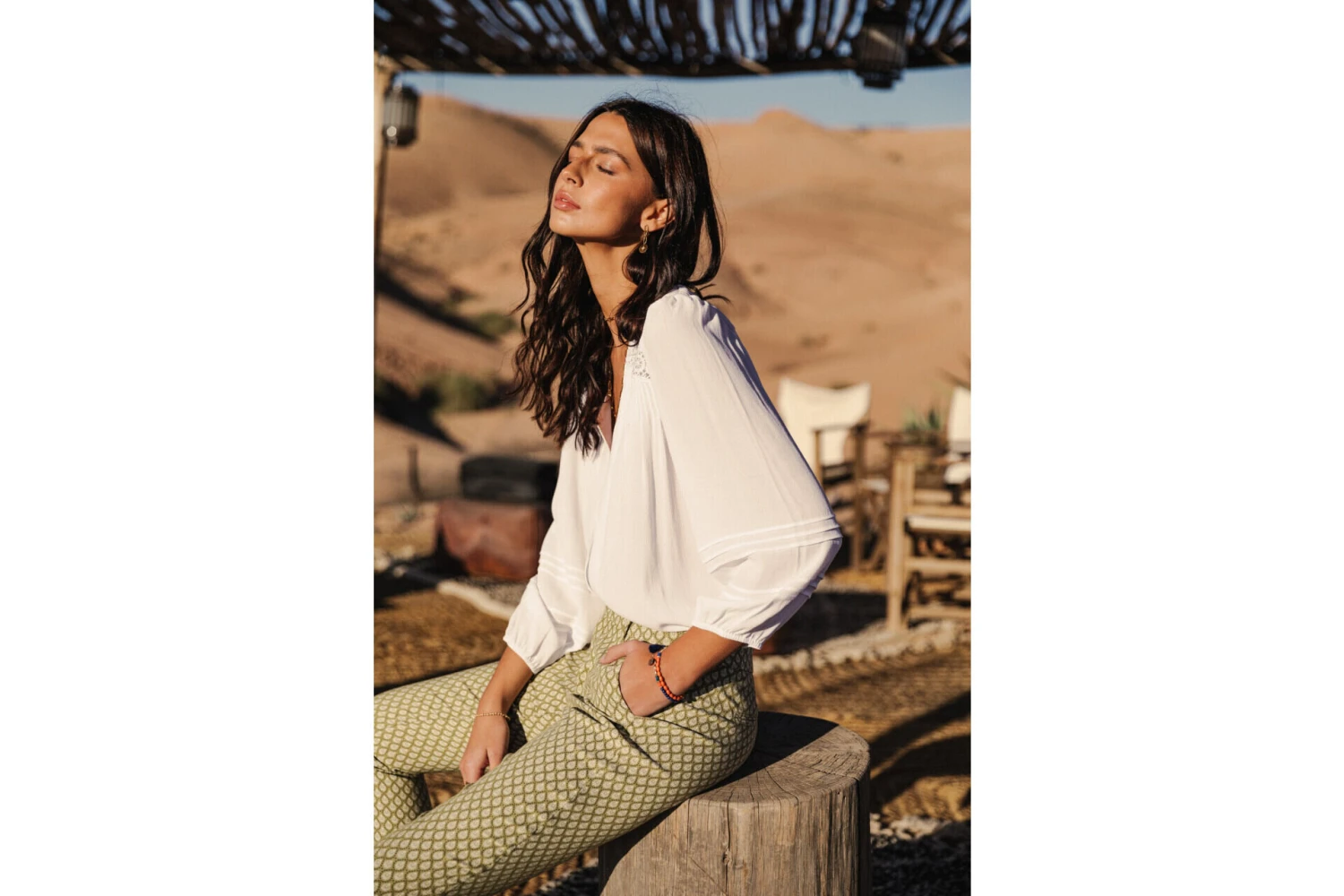 Freeman T. Porter Tya Plain Color Blouse Manches Longues Femme, White – Image 6