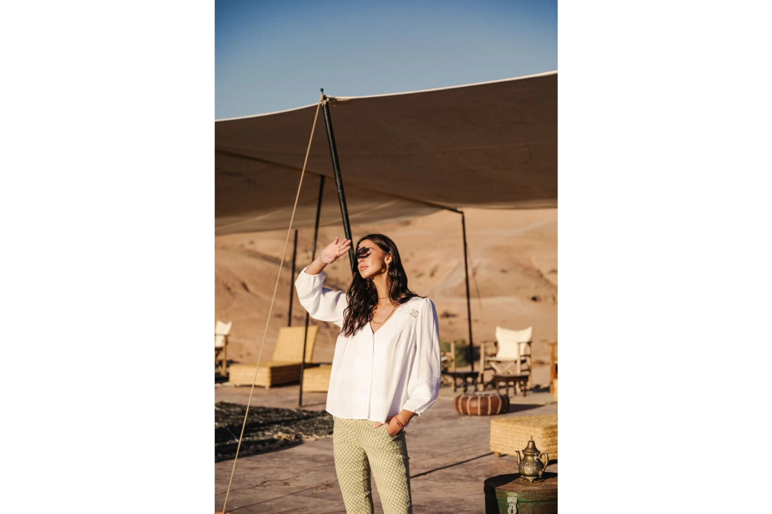 Freeman T. Porter Tya Plain Color Blouse Manches Longues Femme, White