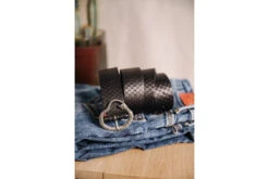 Freeman T. Porter Vedra Snake Ceinture En Cuir Femme, Black