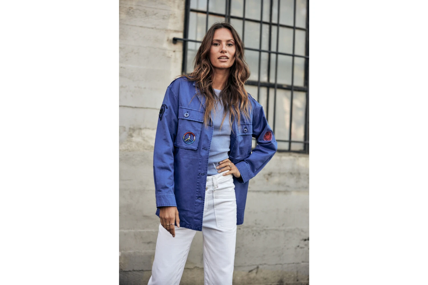 Freeman T. Porter Venty Patches 2 Veste Surchemise Femme, Dazzling Blue – Image 13