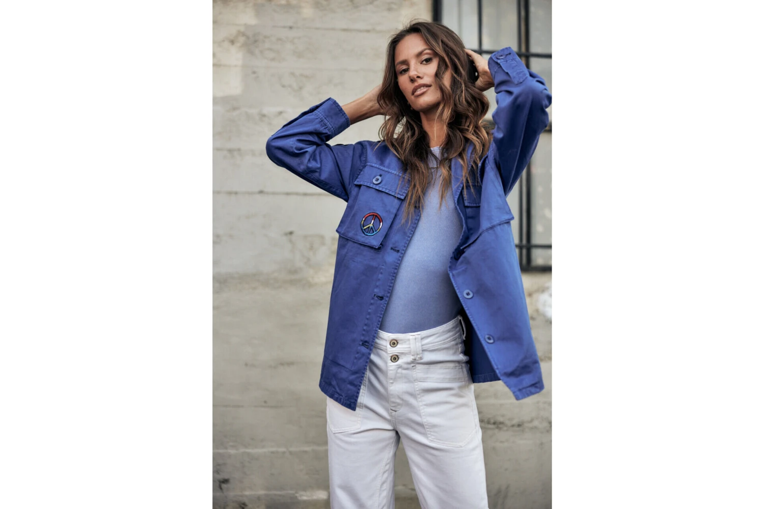 Freeman T. Porter Venty Patches 2 Veste Surchemise Femme, Dazzling Blue – Image 4