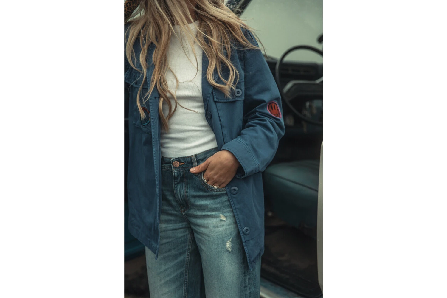 Freeman T. Porter Venty Patches 2 Veste Surchemise Femme, Dazzling Blue – Image 5