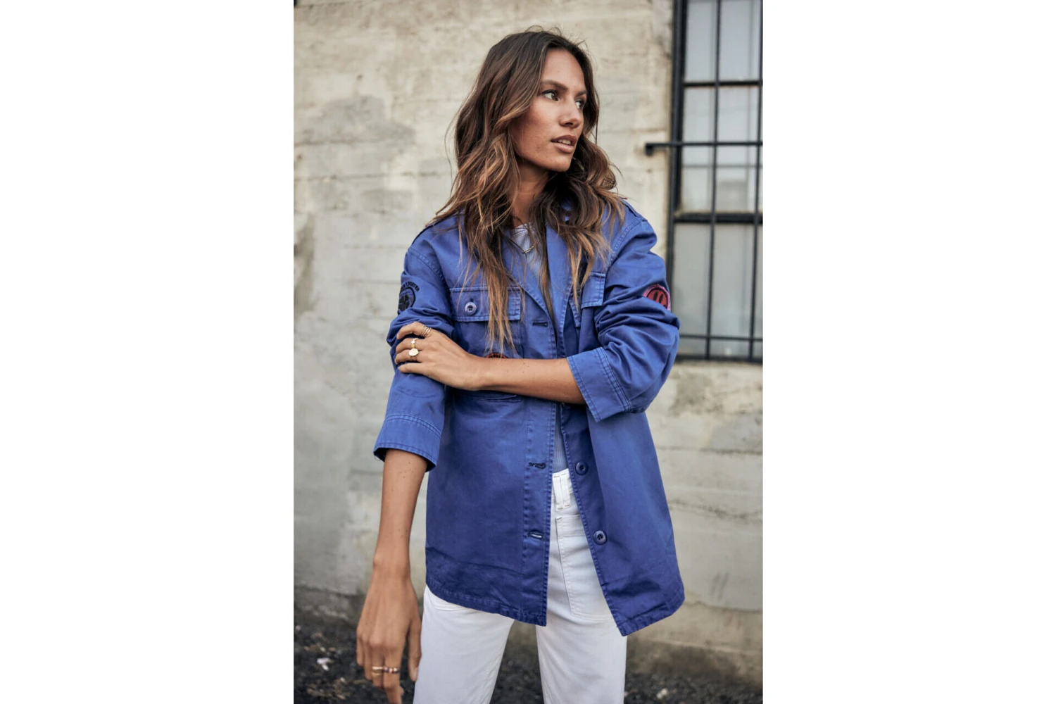 Freeman T. Porter Venty Patches 2 Veste Surchemise Femme, Dazzling Blue – Image 6