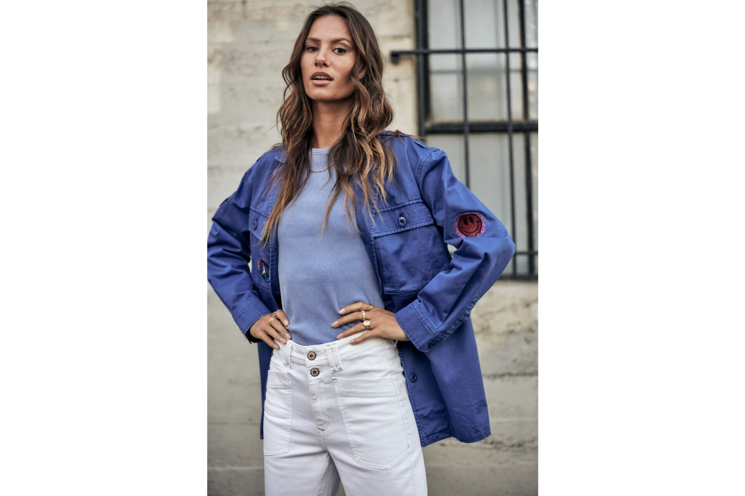 Freeman T. Porter Venty Patches 2 Veste Surchemise Femme, Dazzling Blue – Image 7