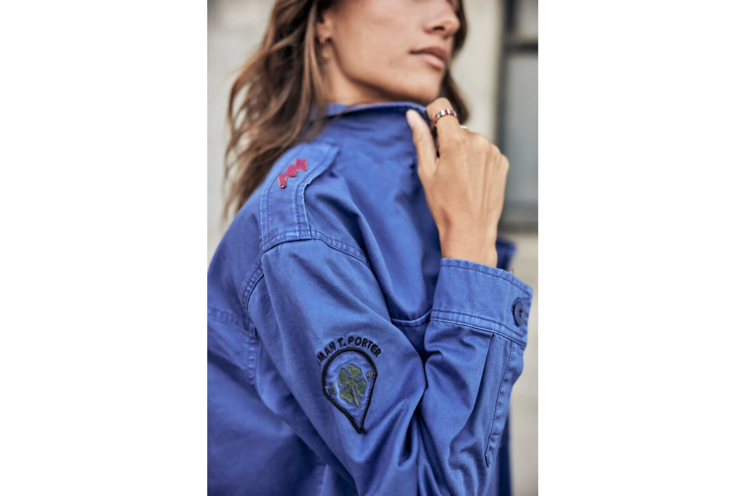 Freeman T. Porter Venty Patches 2 Veste Surchemise Femme, Dazzling Blue – Image 8