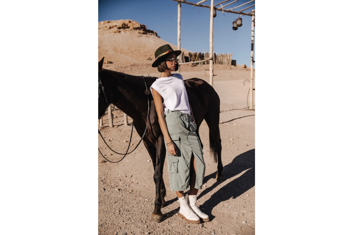 Freeman T. Porter Welby Jazz Jupe Cargo Fendue Femme, Lily Pad – Image 5