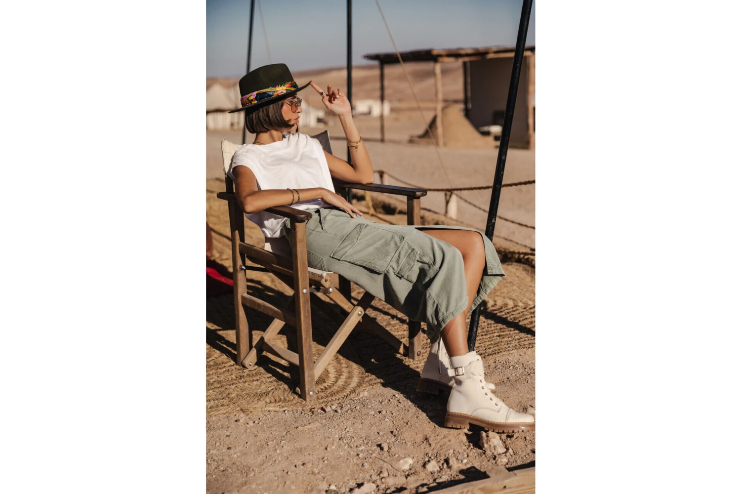 Freeman T. Porter Welby Jazz Jupe Cargo Fendue Femme, Lily Pad – Image 8