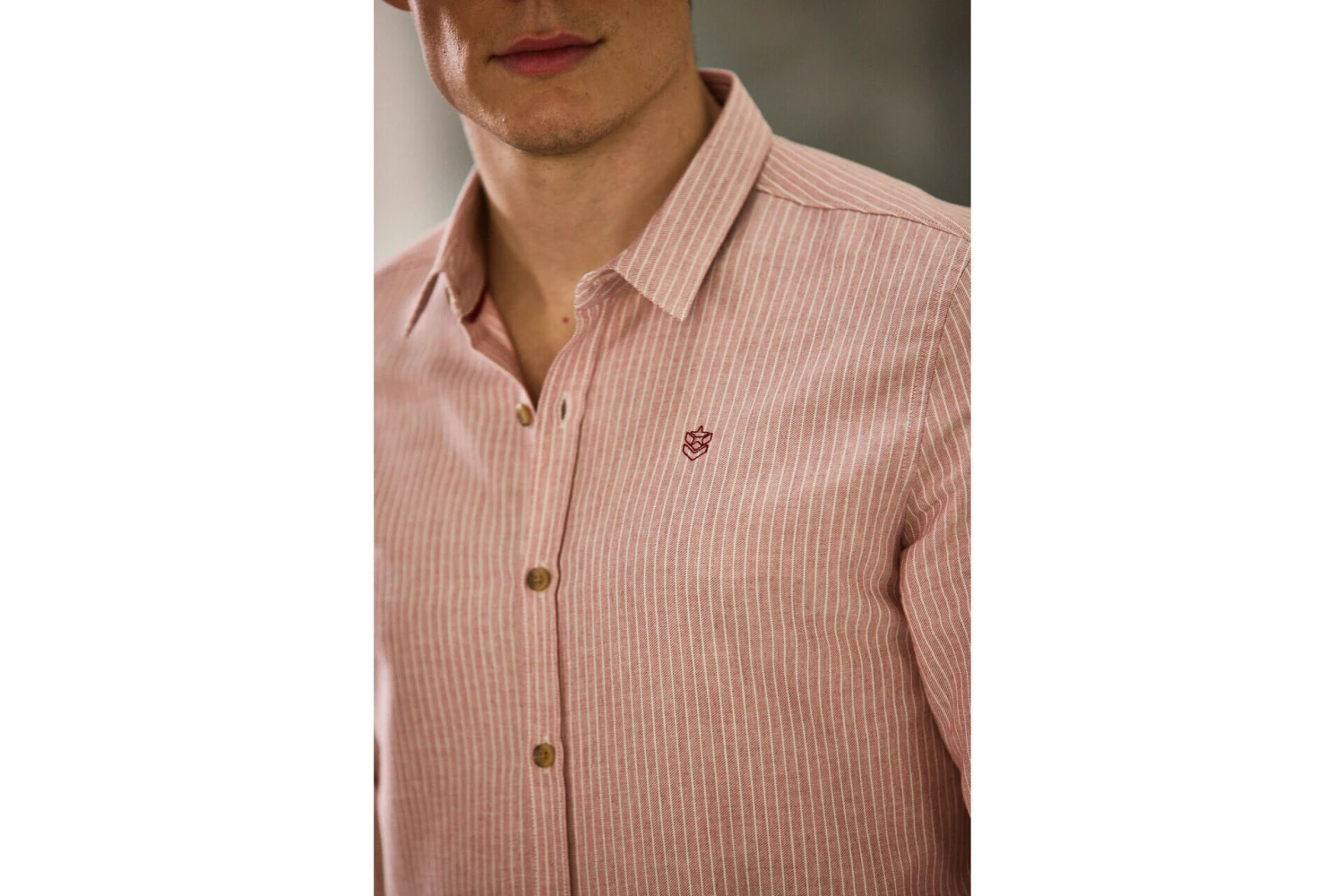 Freeman T. Porter Yoris Tokka Chemise Rayée Homme, Dusty Rose – Image 4