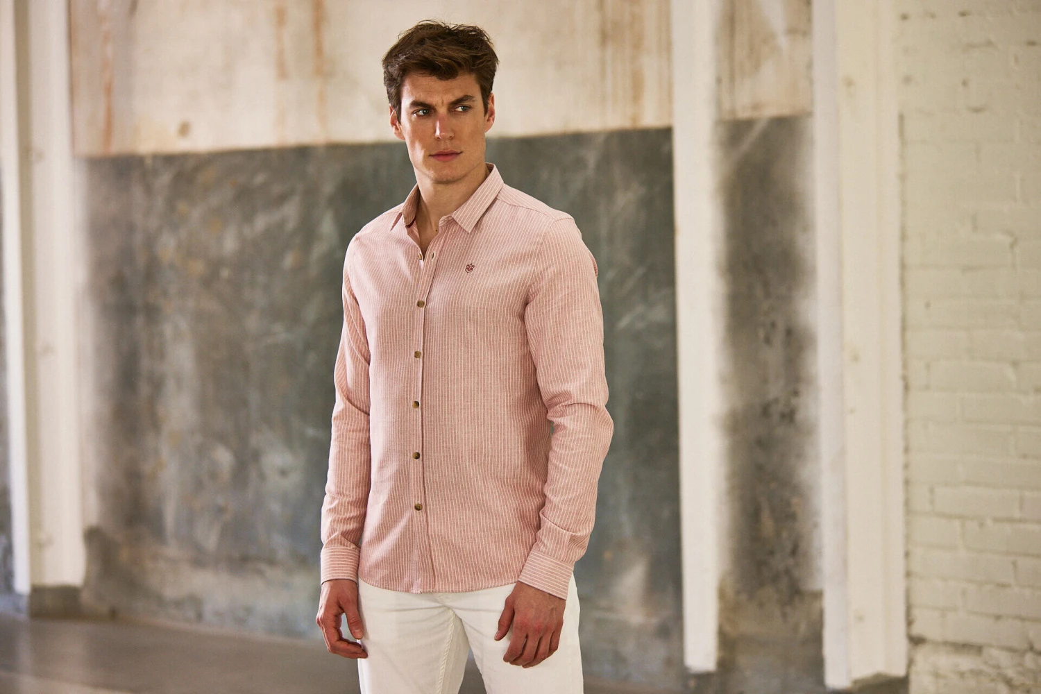 Freeman T. Porter Yoris Tokka Chemise Rayée Homme, Dusty Rose – Image 5